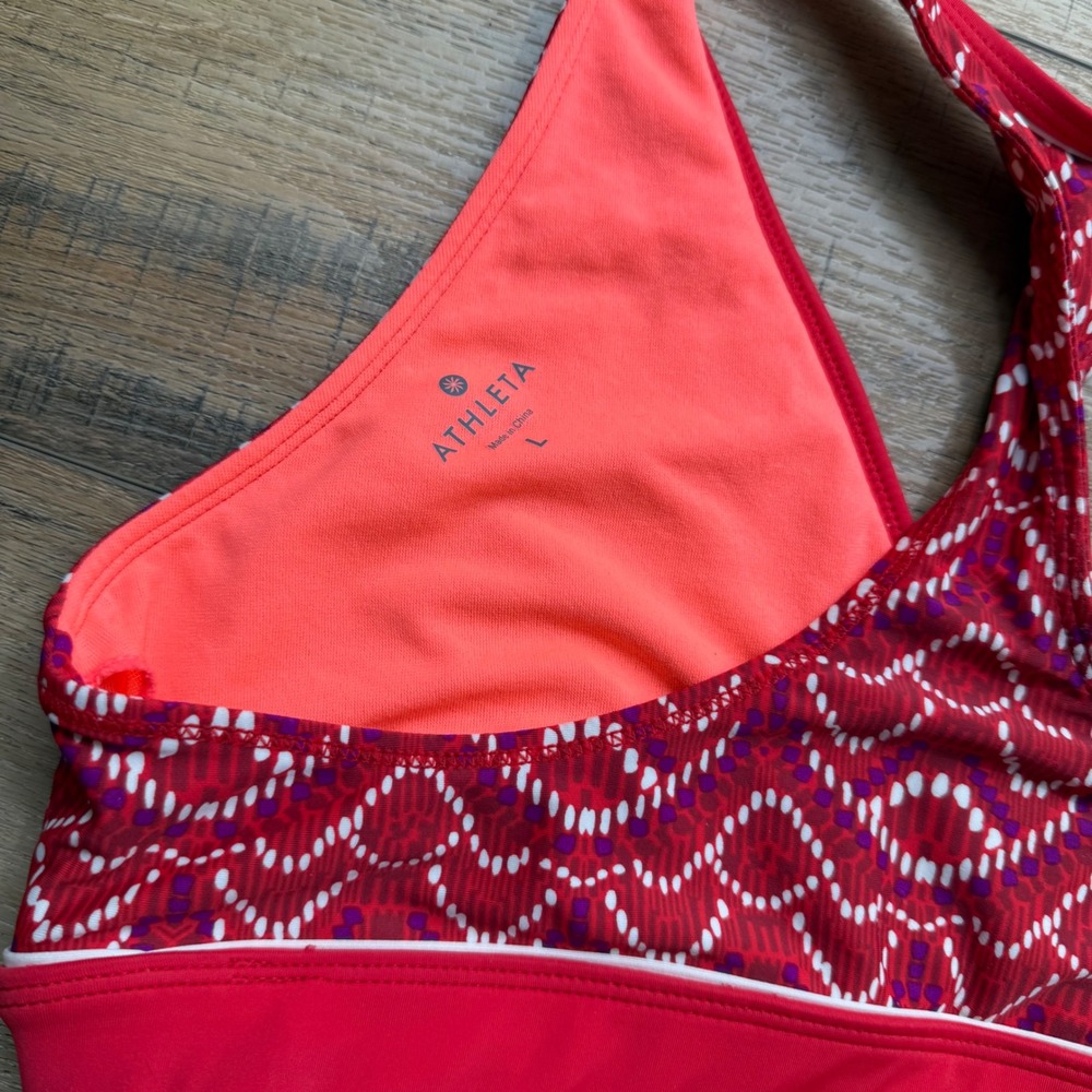 Athleta 3-piece Racer Back Top Bikini Bottom Boy Shorts Bottom Swim Suit Large - Picture 5 of 10